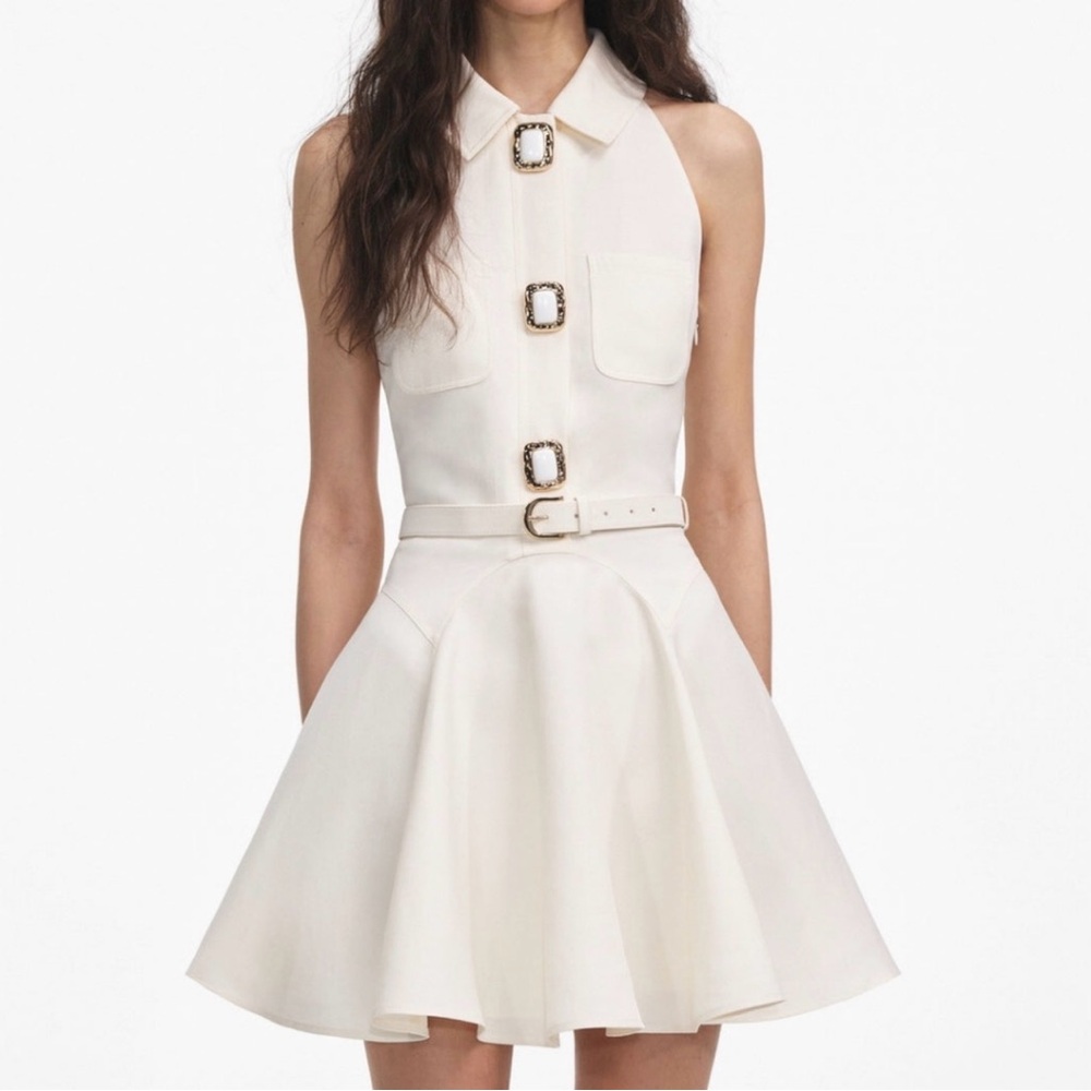 Self-Portrait White Mini Dress - Picture 4 of 14